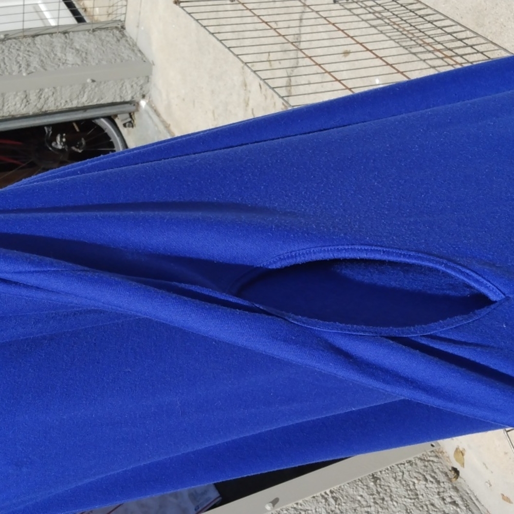 Lucky fun and flowy royal blue poncho, size small - Picture 4 of 4